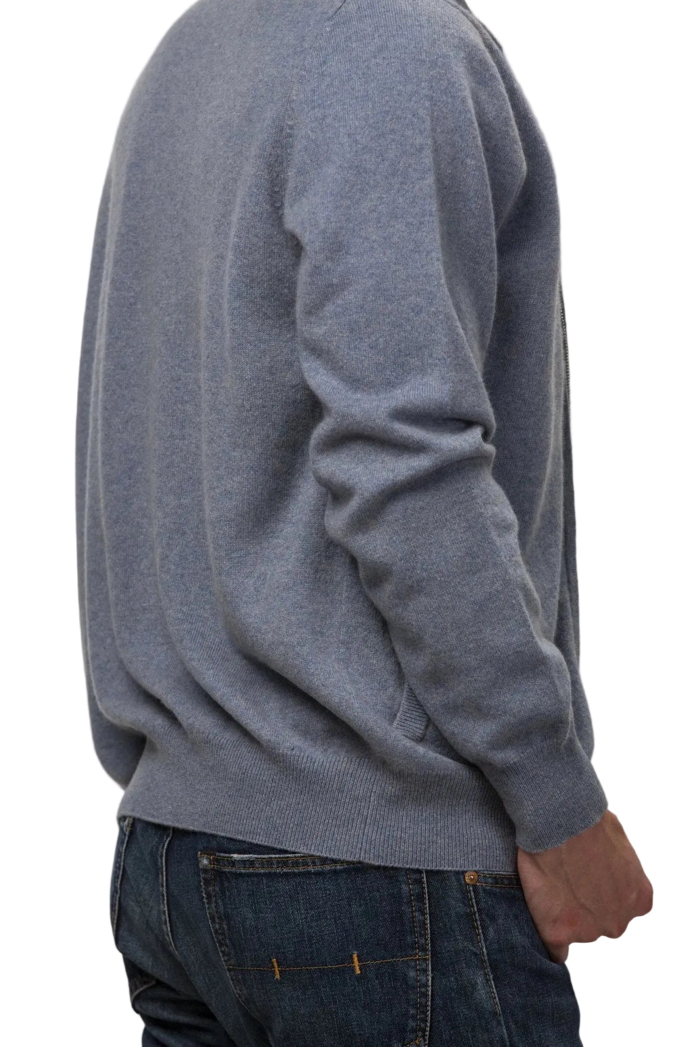 Alexander Zipper Cashmere Sweater - Blue Sky Cashmere