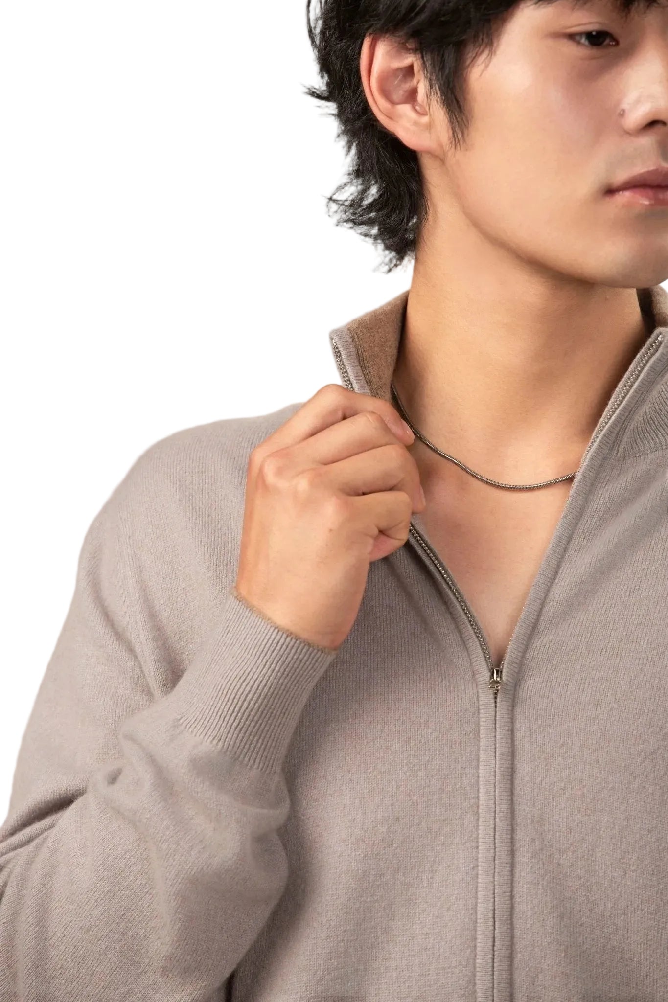 Alexander Zipper Cashmere Sweater - Blue Sky Cashmere