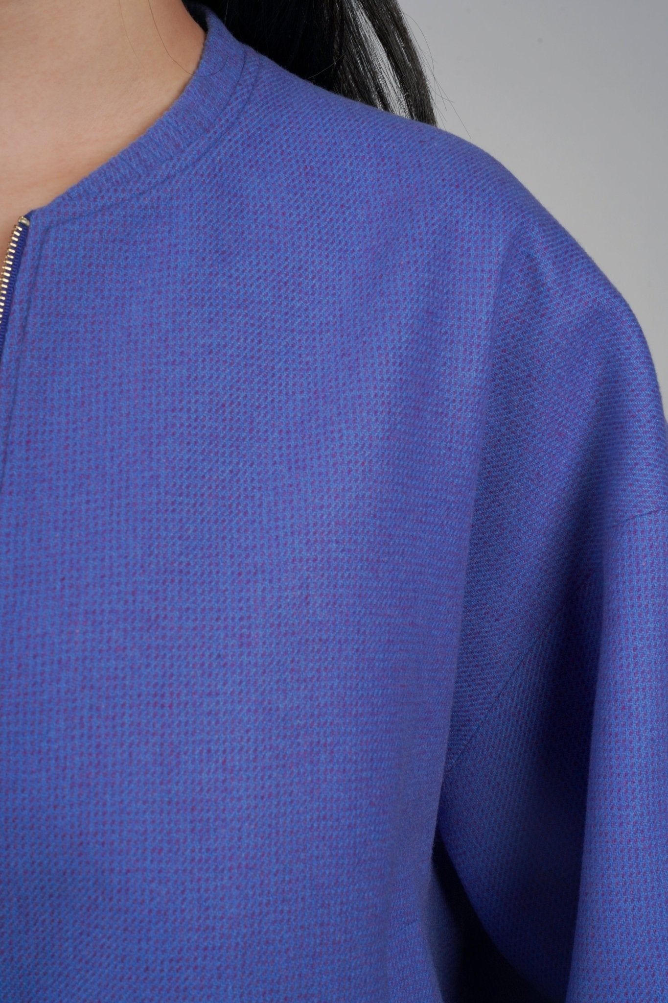 Cashmere Bomber Jacket - Blue Sky Cashmere