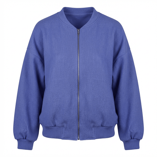 Cashmere Bomber Jacket - Blue Sky Cashmere
