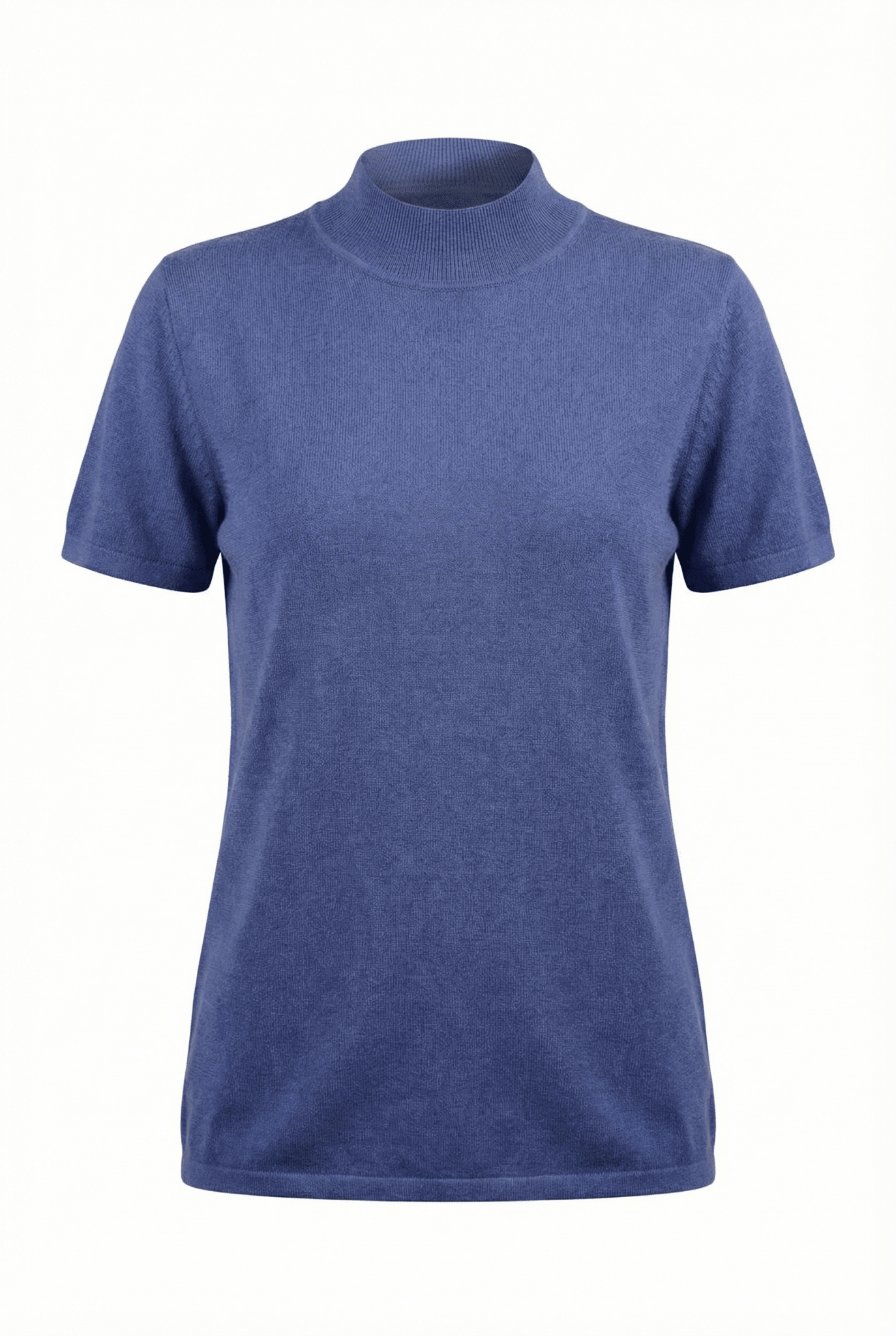 Cashmere - Cotton Mock T-Shirt - Blue Sky Cashmere