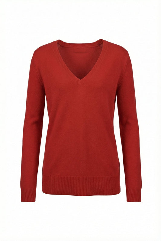 Classic V - Neck Cashmere Sweater - Blue Sky Cashmere