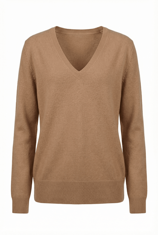 Classic V - Neck Cashmere Sweater - Blue Sky Cashmere