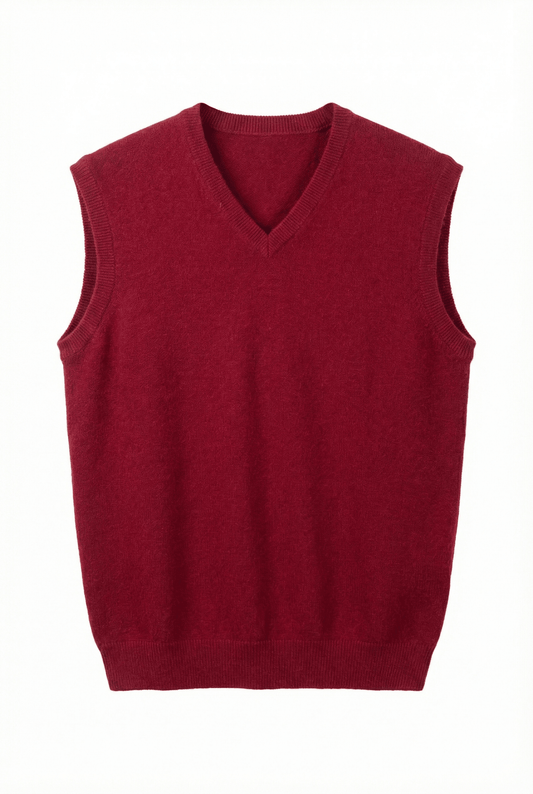 Classic V Neck Cashmere Vest - Blue Sky Cashmere