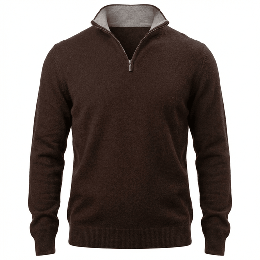 Hugo Half - Zip Cashmere Sweater - Blue Sky Cashmere