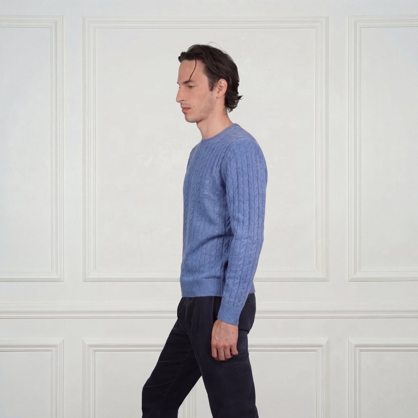 Ivy League Cashmere Sweater - Blue Sky Cashmere