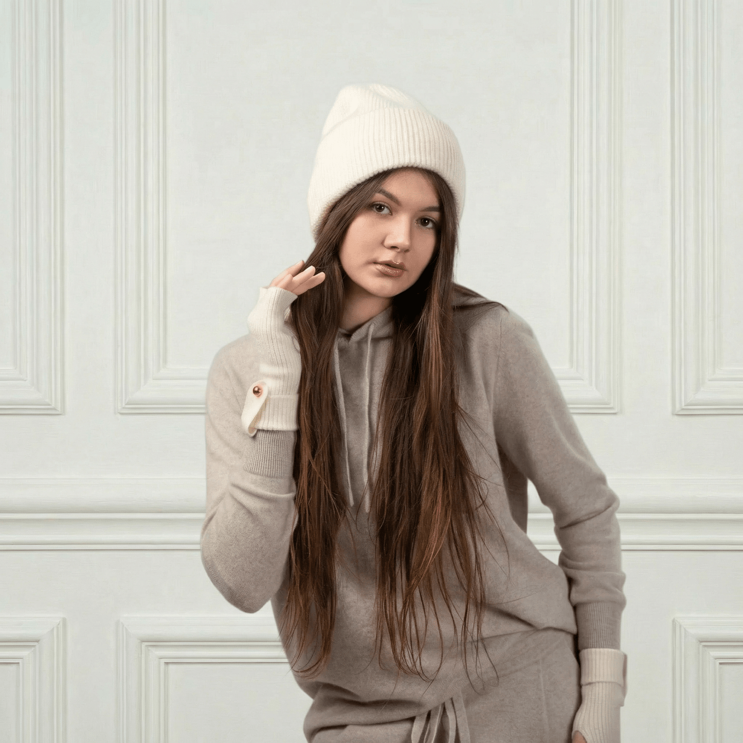 Lily Delicate Cashmere Beanie - Blue Sky Cashmere