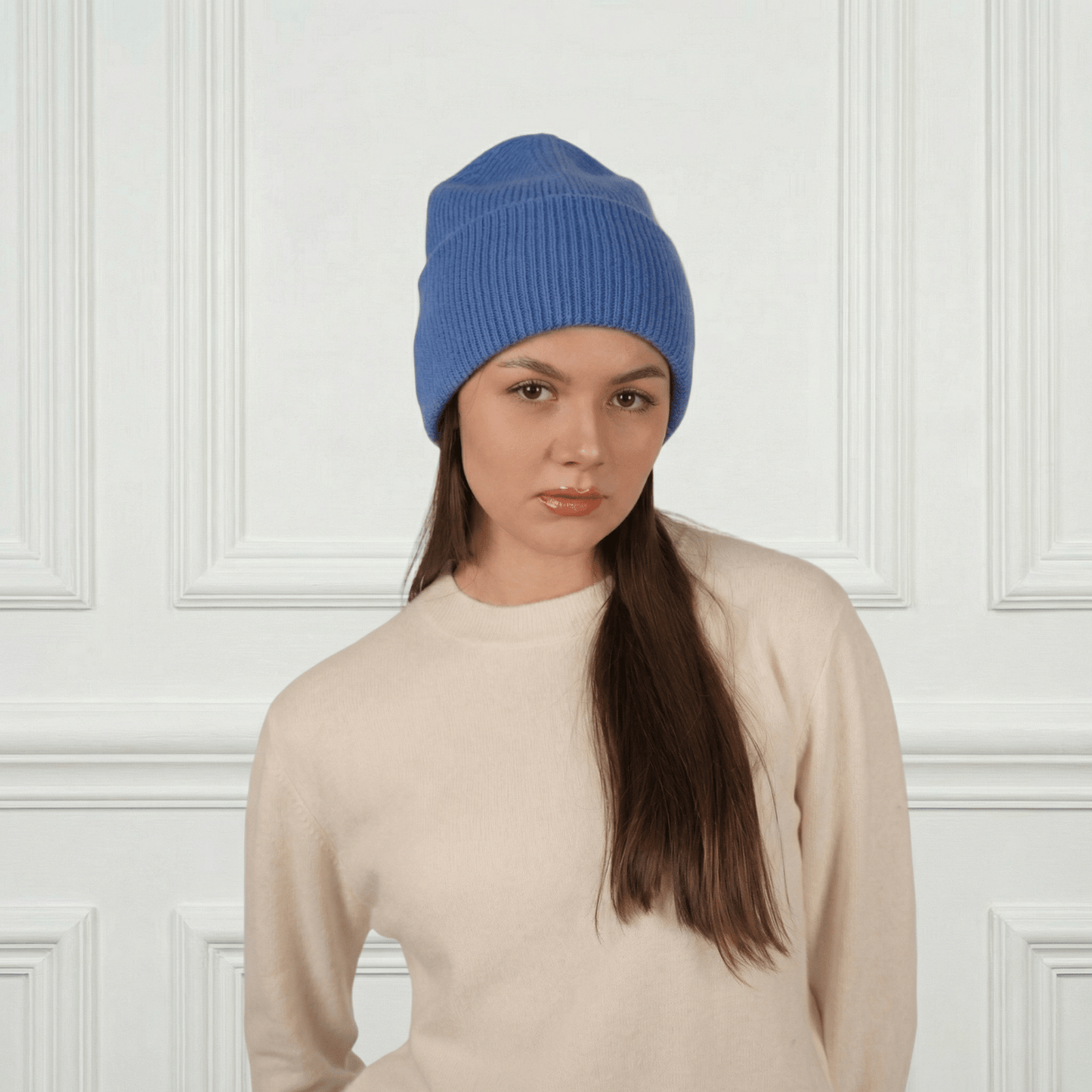 Lily Delicate Cashmere Beanie - Blue Sky Cashmere