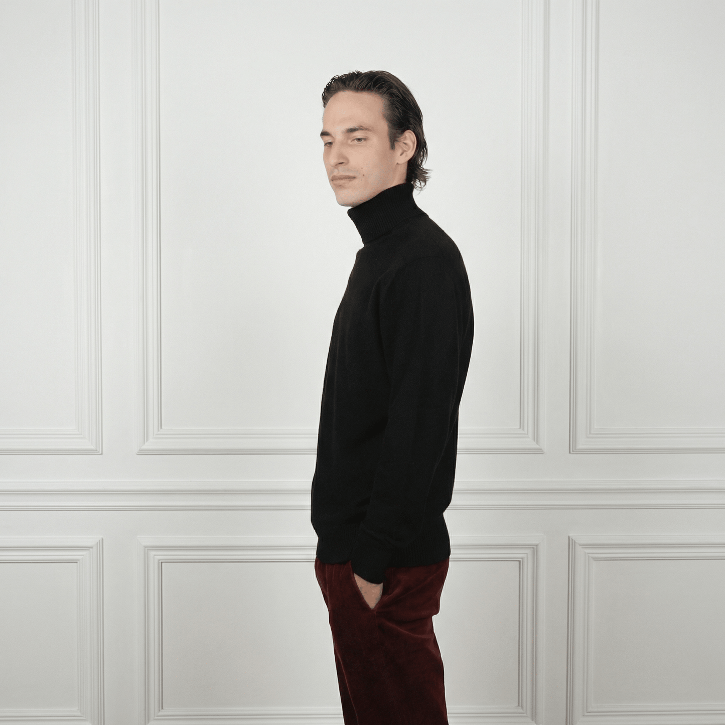 Men's Cashmere Turtleneck - Blue Sky Cashmere