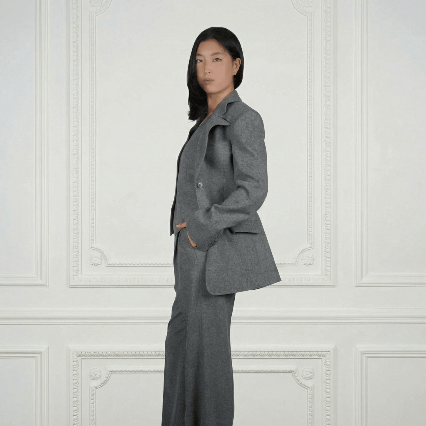 Mira Sheep Wool Blazer - Blue Sky Cashmere