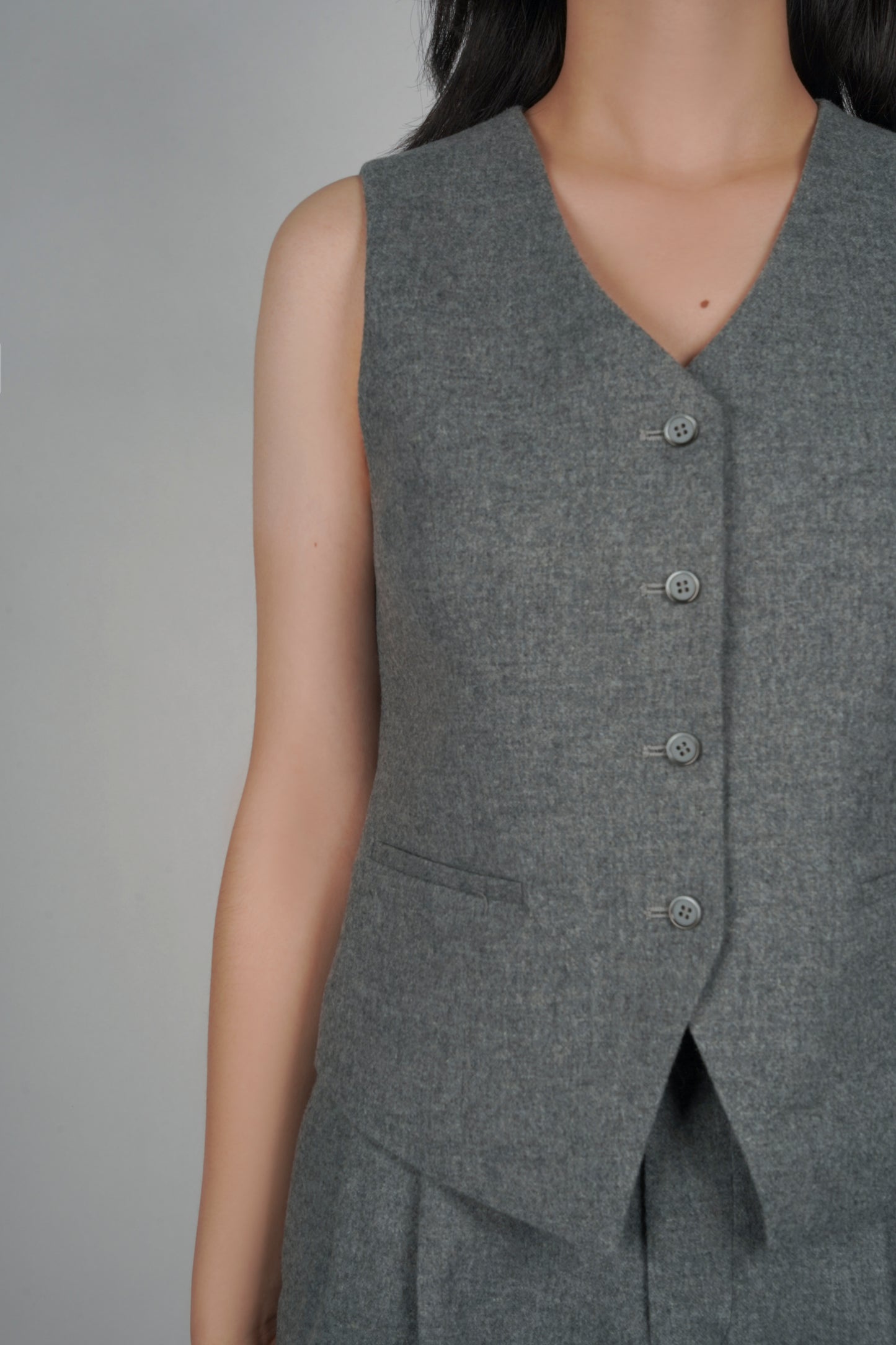 Mira Sheep Wool Vest - Blue Sky Cashmere