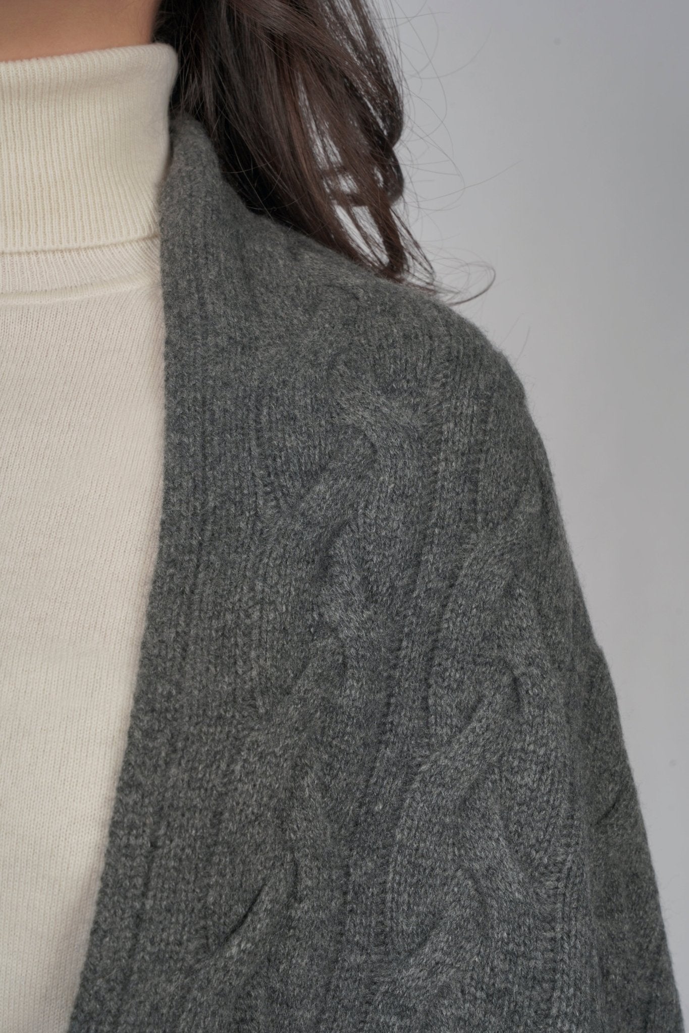 Pattern Cashmere Shawl - Blue Sky Cashmere