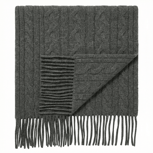 Pattern Cashmere Shawl - Blue Sky Cashmere