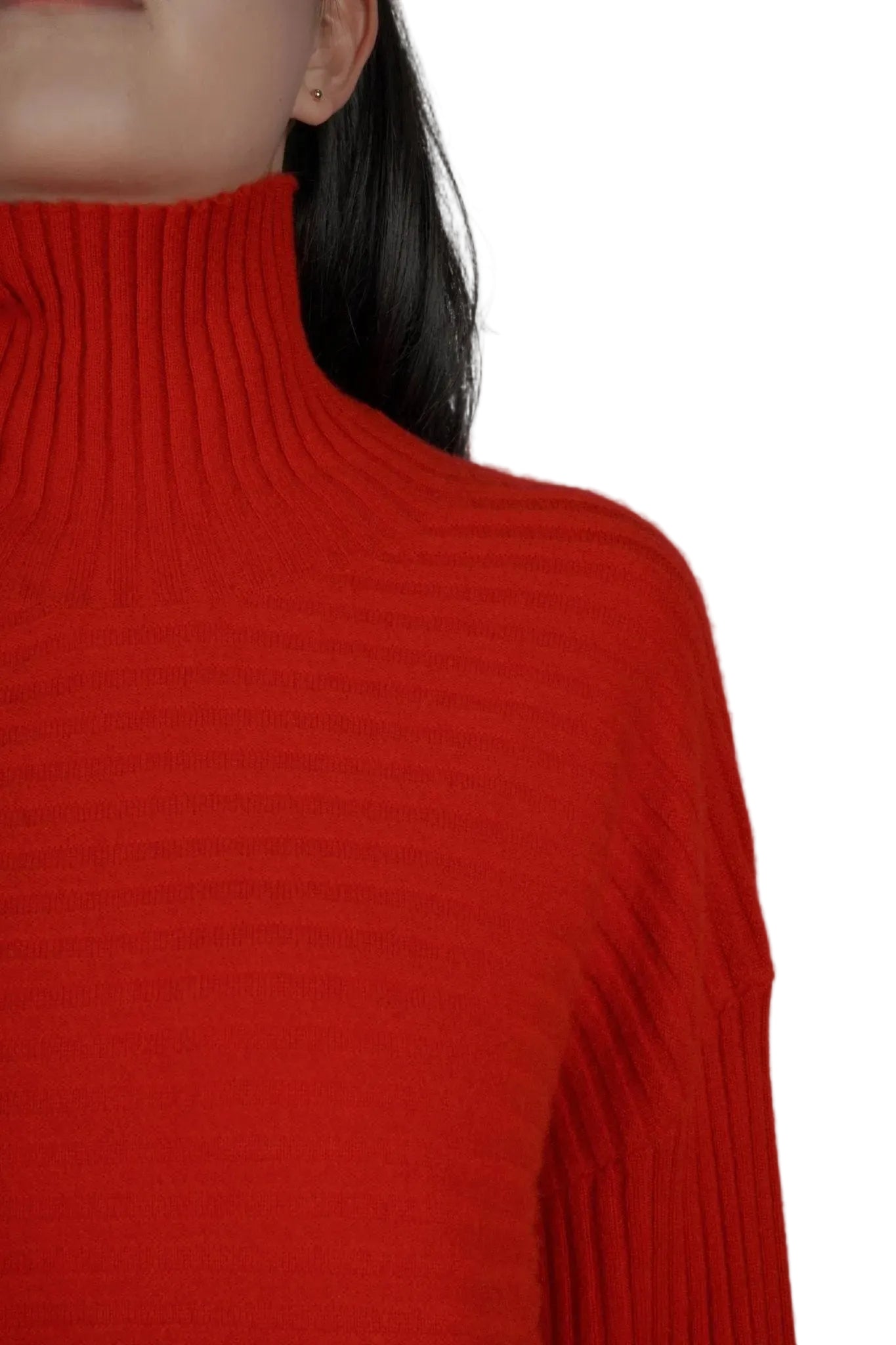 Ribbed Cashmere Turtleneck - Blue Sky Cashmere