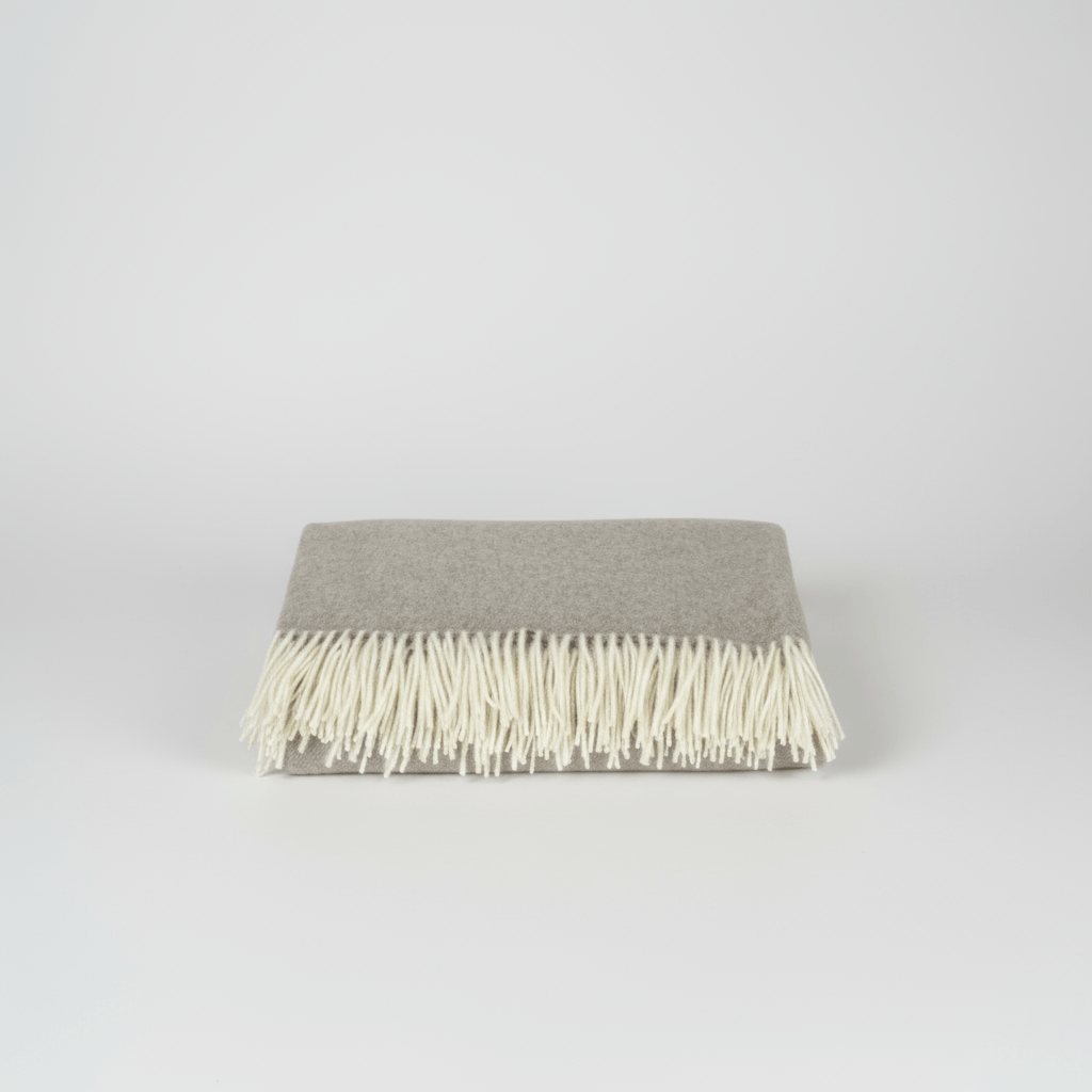 Sheep Wool Throw Blanket - Blue Sky Cashmere