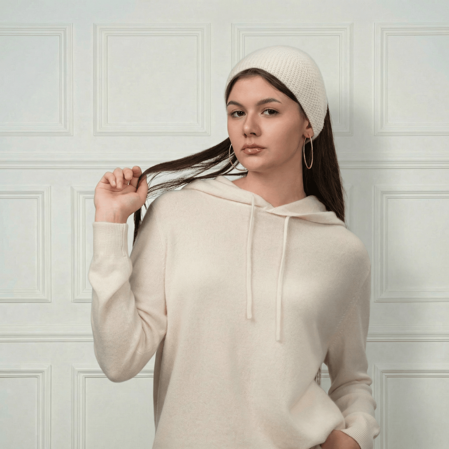 Sofia Cashmere Lounge Hoodie - Blue Sky Cashmere