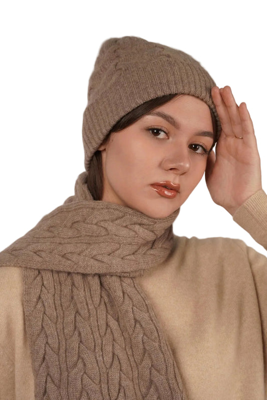 Victoria Cashmere Knitted beanie - Blue Sky Cashmere