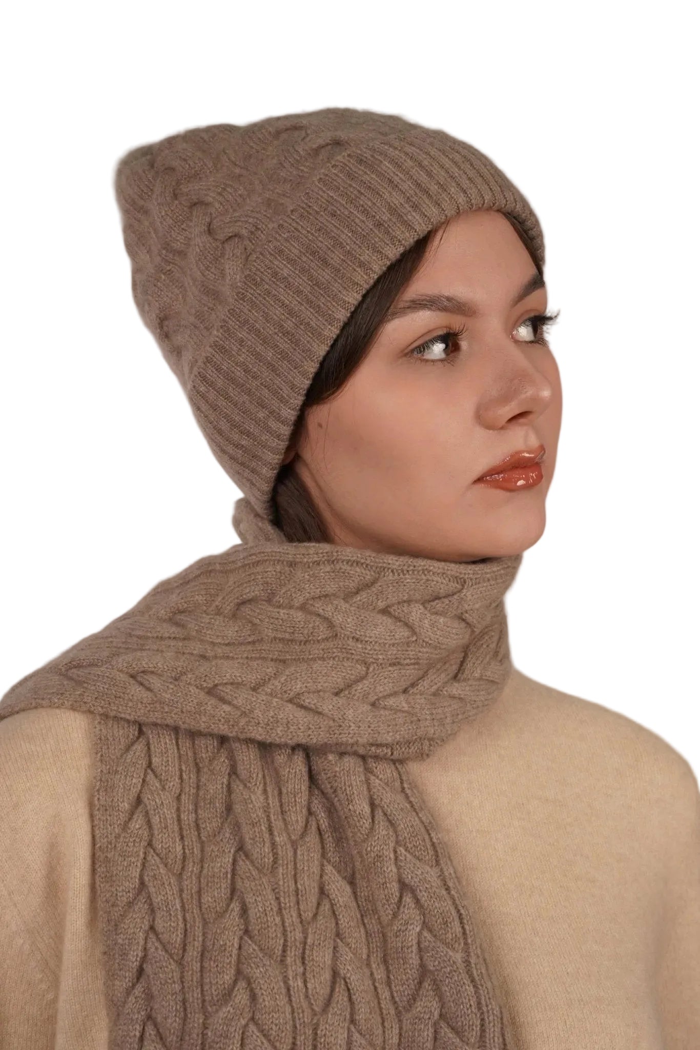 Victoria Cashmere Knitted beanie - Blue Sky Cashmere