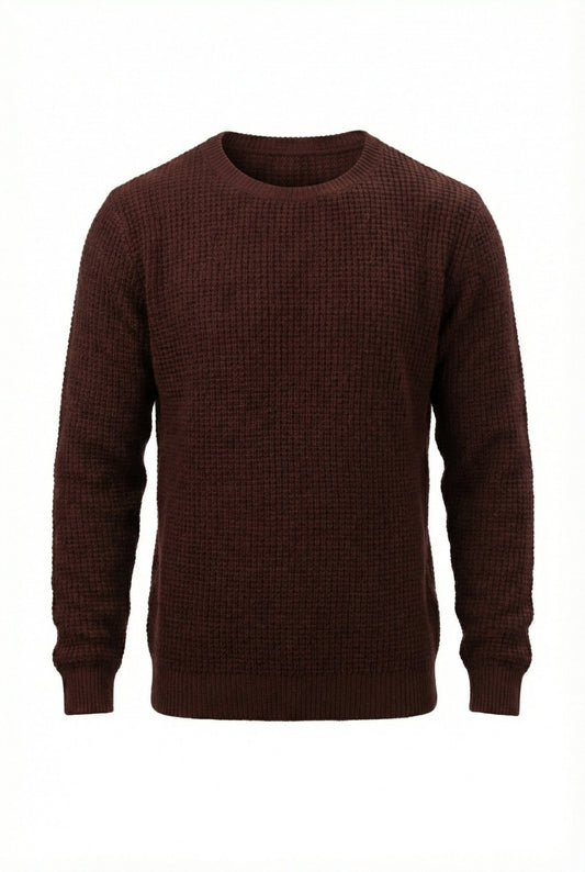 Waffle Cashmere Sweater - Blue Sky Cashmere