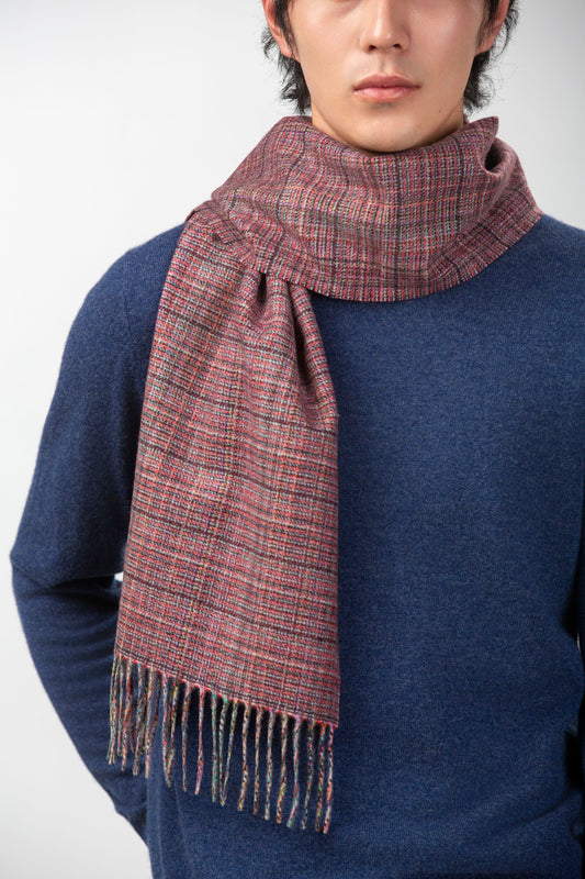 Fringed Multicolored Cashmere Scarf