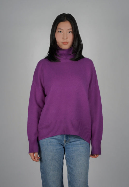 Diana Ribbed Cashmere Mock Turtleneck