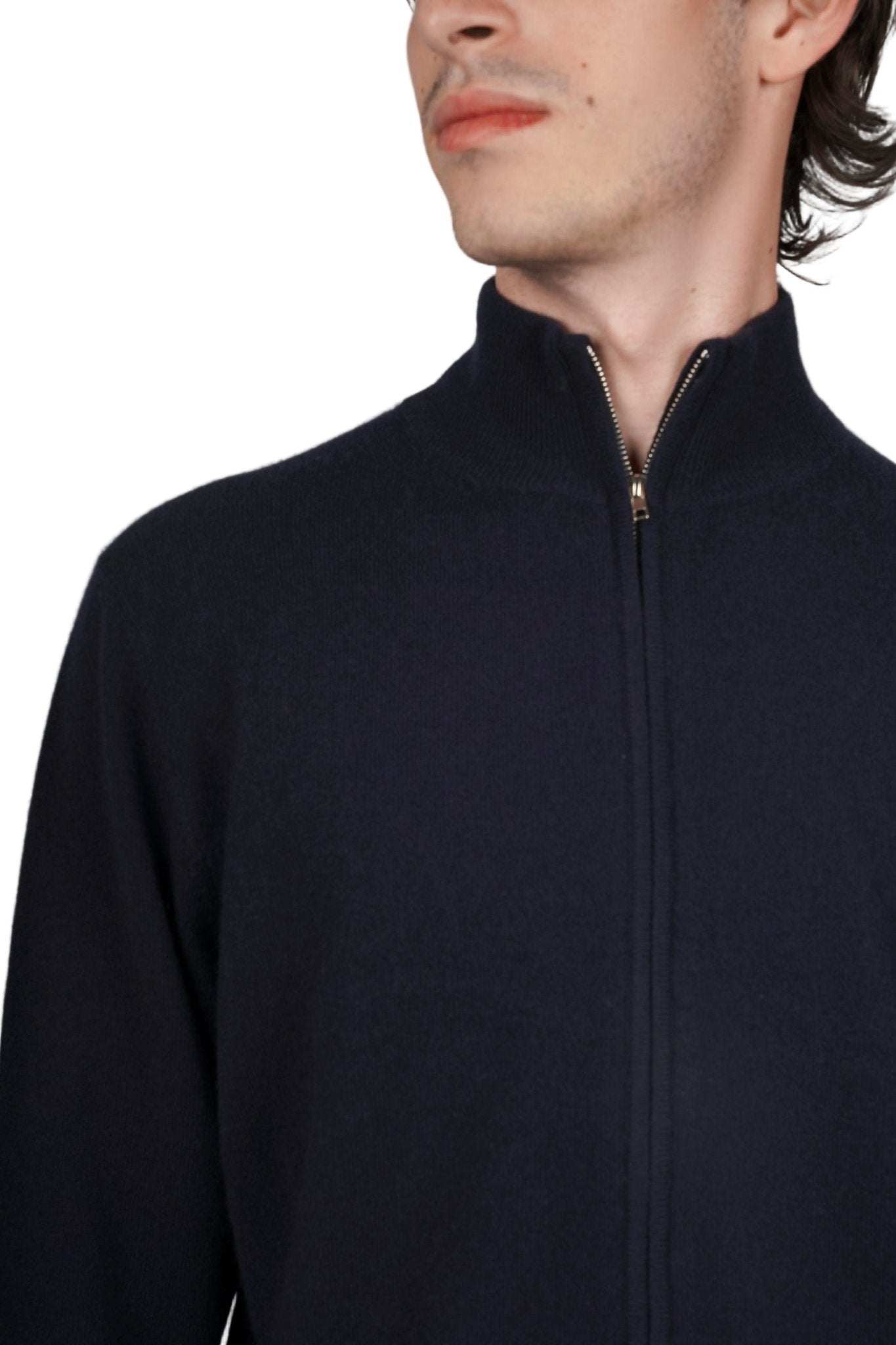 Alexander Zipper Cashmere Sweater - Blue Sky Cashmere