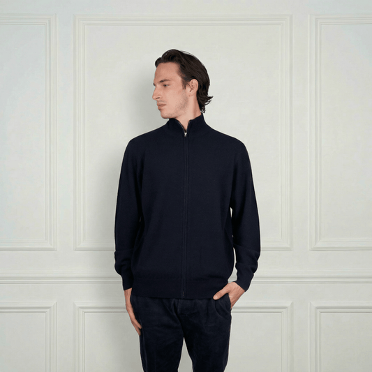 Alexander Zipper Cashmere Sweater - Blue Sky Cashmere