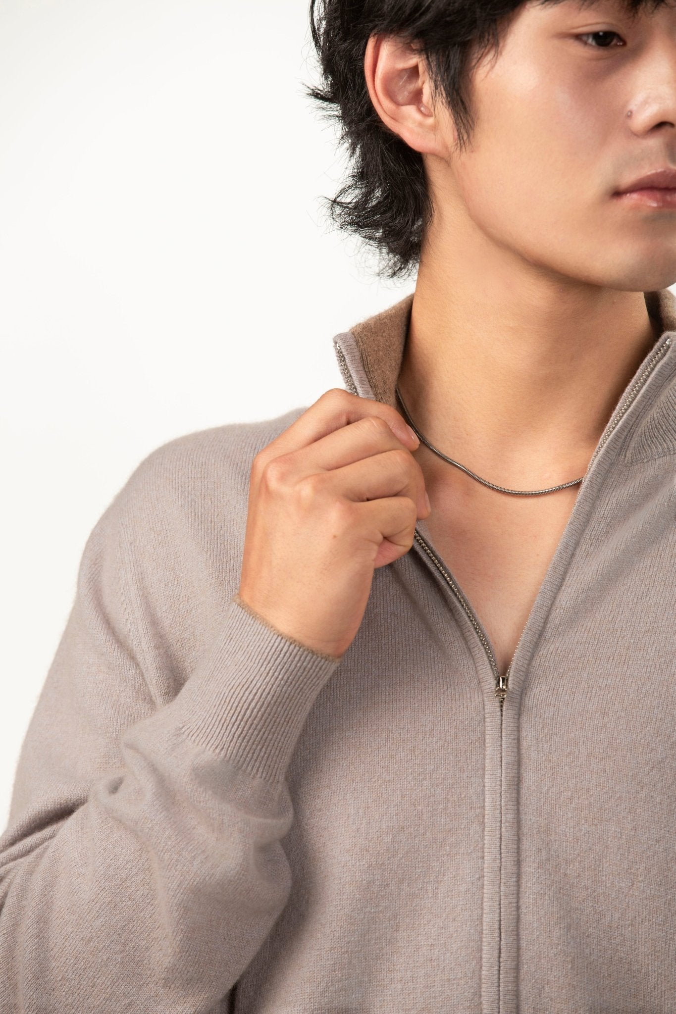 Alexander Zipper Cashmere Sweater - Blue Sky Cashmere