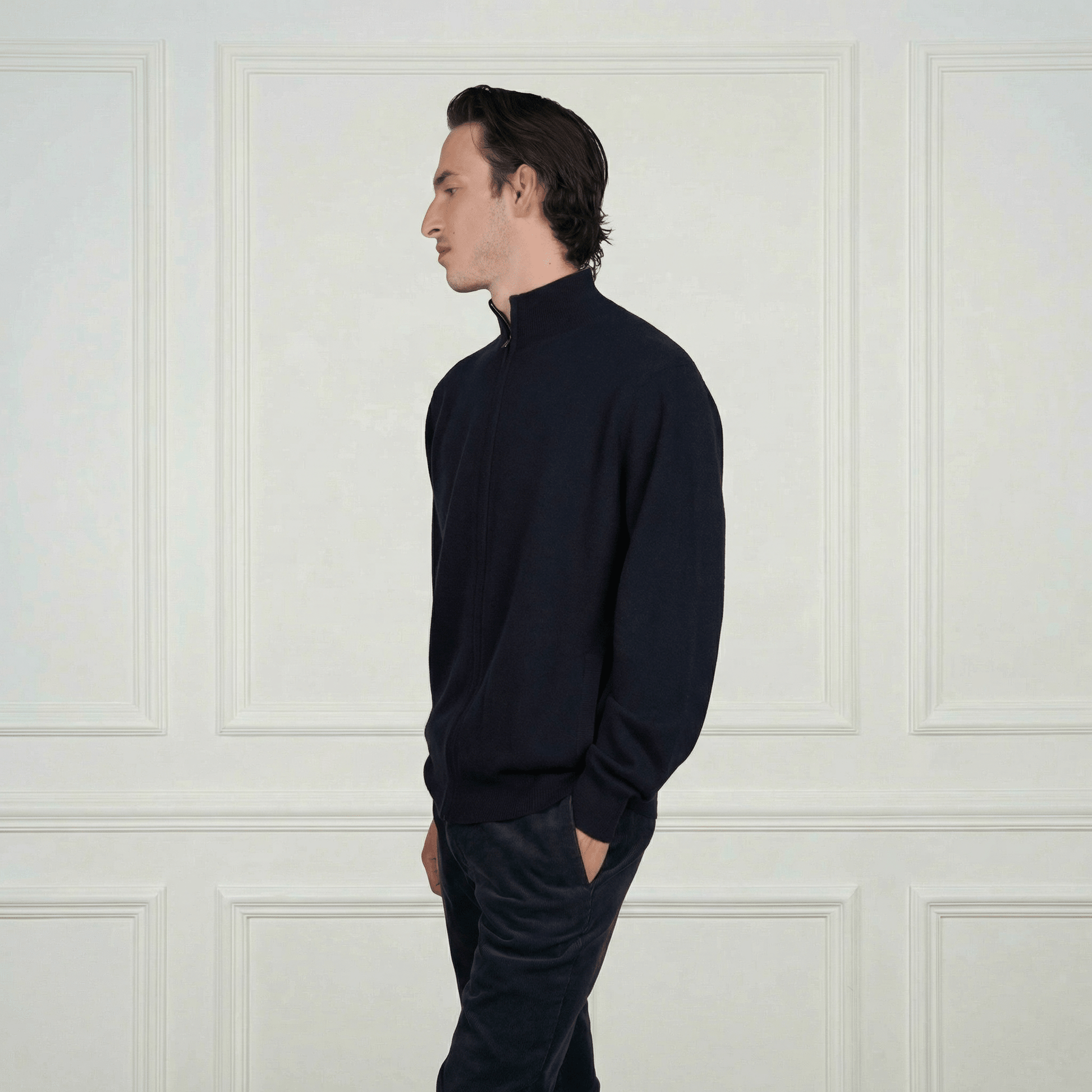 Alexander Zipper Cashmere Sweater - Blue Sky Cashmere