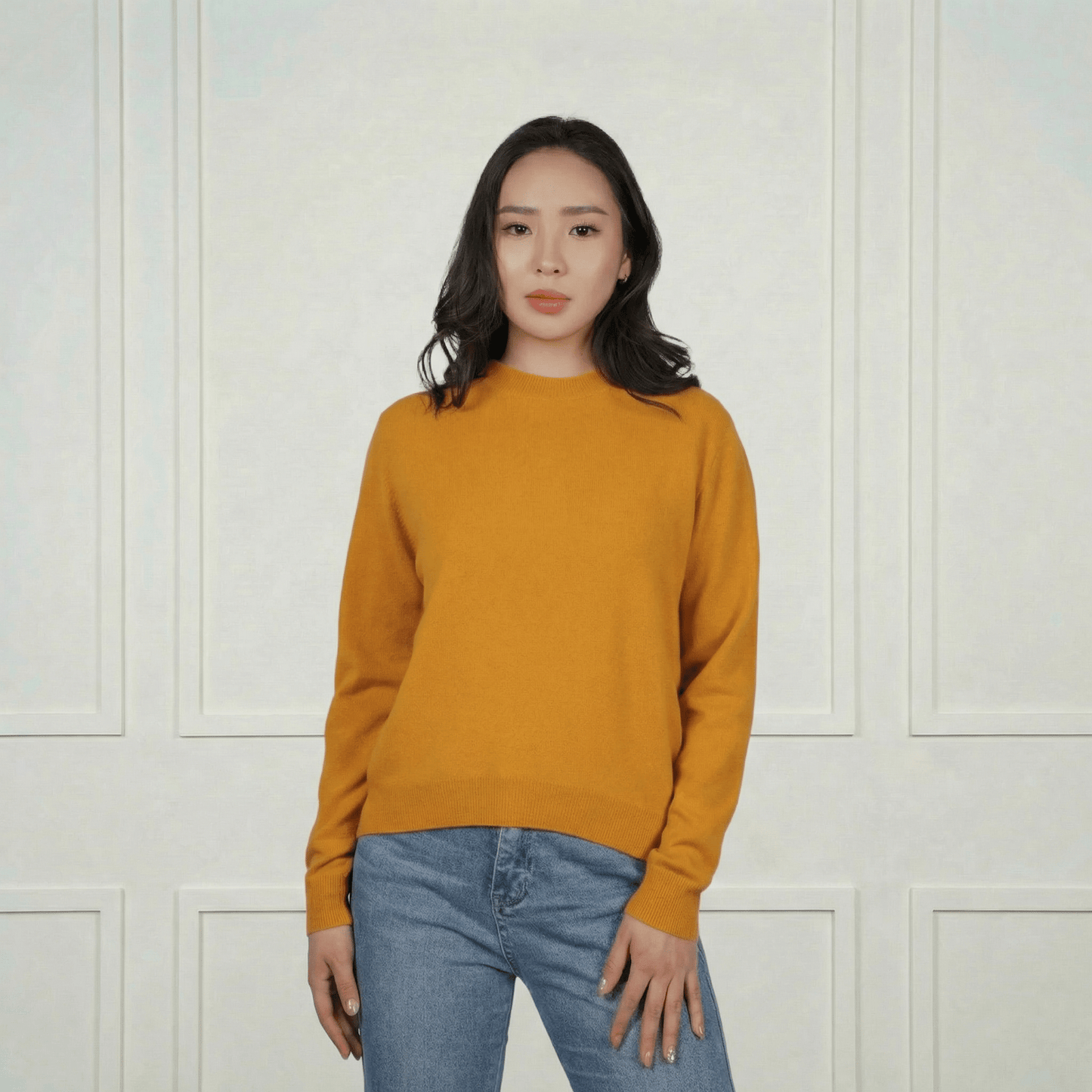 Arabella Cashmere Rounded Neck Sweater - Blue Sky Cashmere