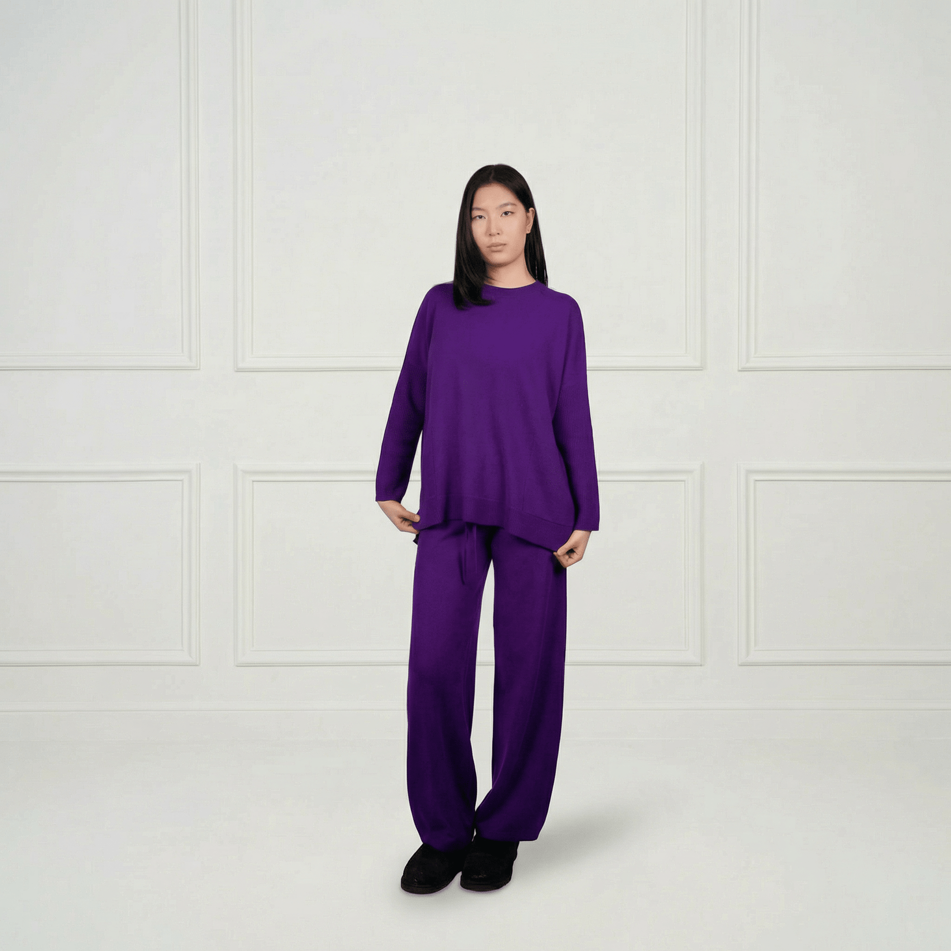 Aurea Cashmere Straight Pants - Blue Sky Cashmere