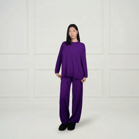 Aurea Cashmere Straight Pants - Blue Sky Cashmere