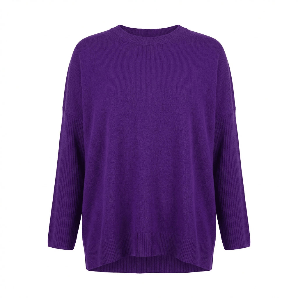 Aurea Rounded - Neck Sweater - Blue Sky Cashmere