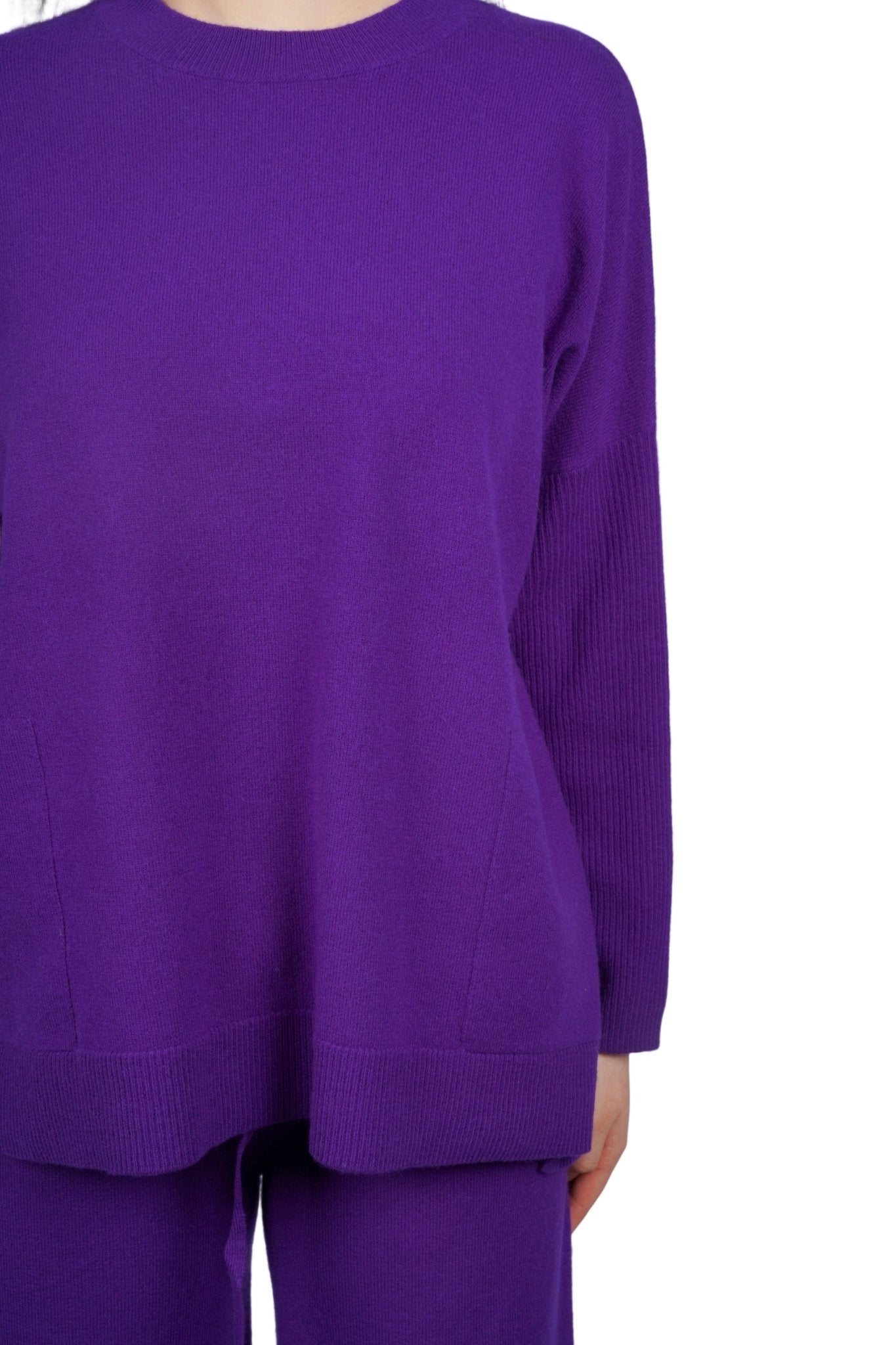Aurea Rounded - Neck Sweater - Blue Sky Cashmere