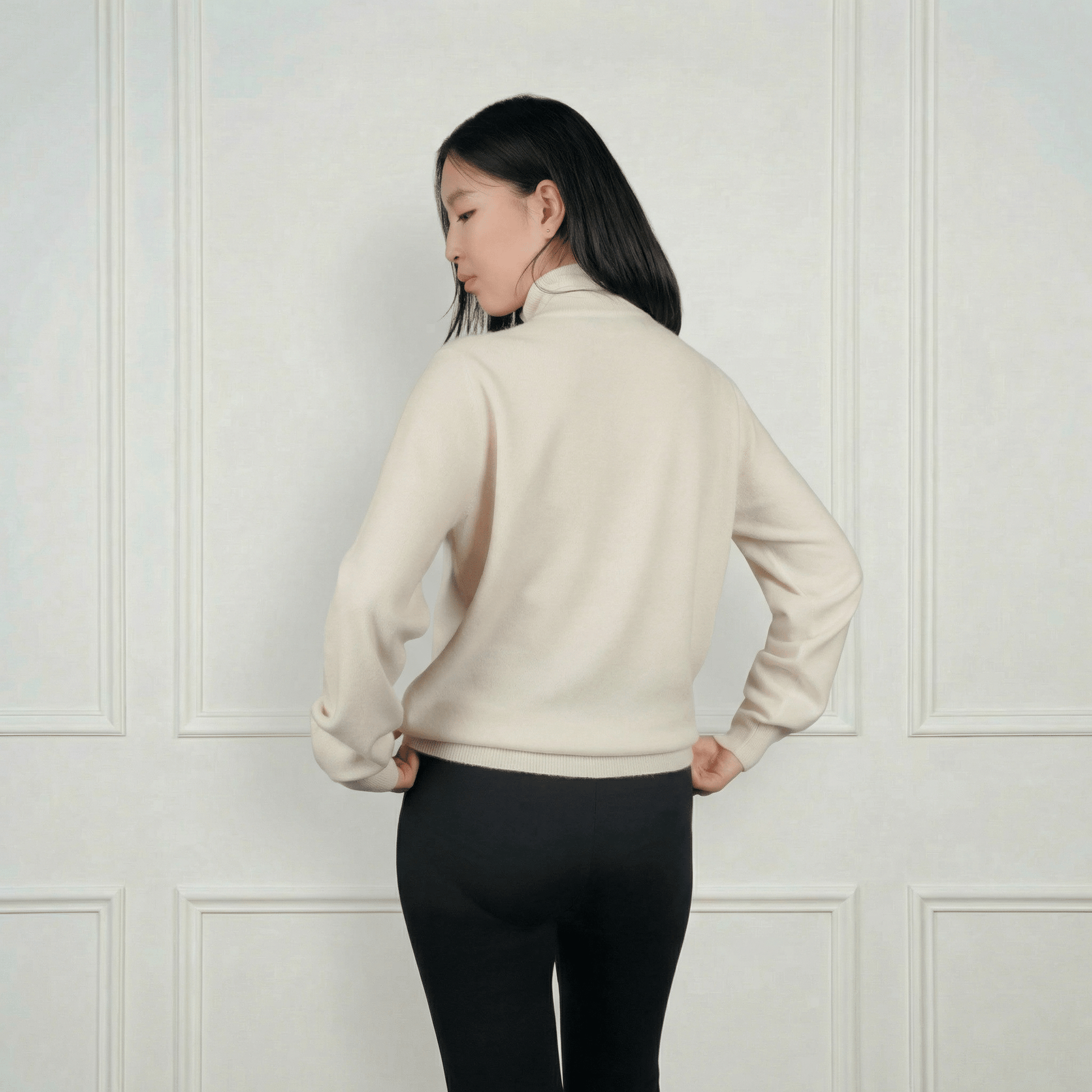 Blair Zip - Neck Cashmere Cardigan - Blue Sky Cashmere