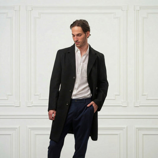 Blazer Wool Coat - Blue Sky Cashmere