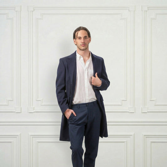 Blazer Wool Coat - Blue Sky Cashmere