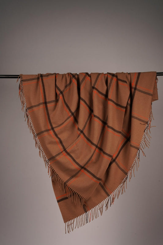 Camel Throw Blanket - Blue Sky Cashmere