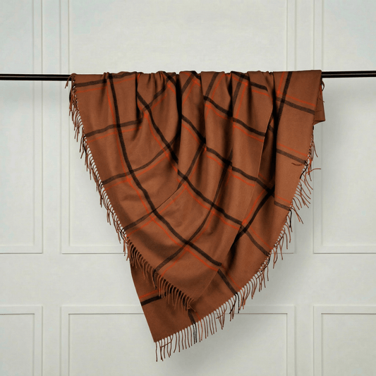 Camel Throw Blanket - Blue Sky Cashmere