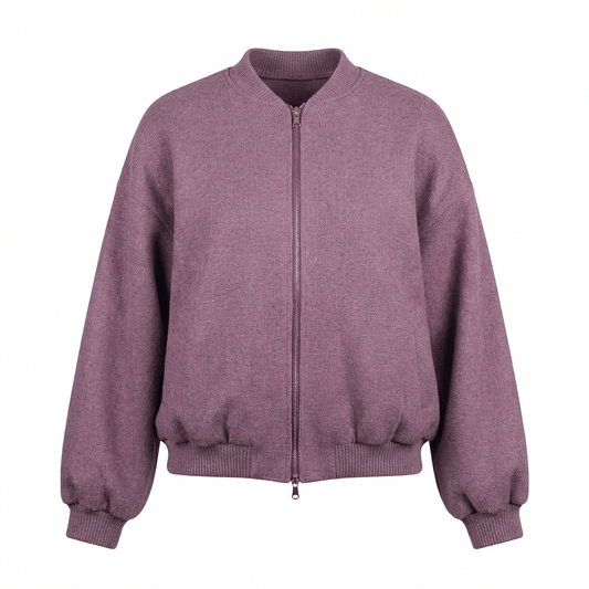 Cashmere Bomber Jacket - Blue Sky Cashmere