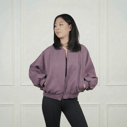 Cashmere Bomber Jacket - Blue Sky Cashmere