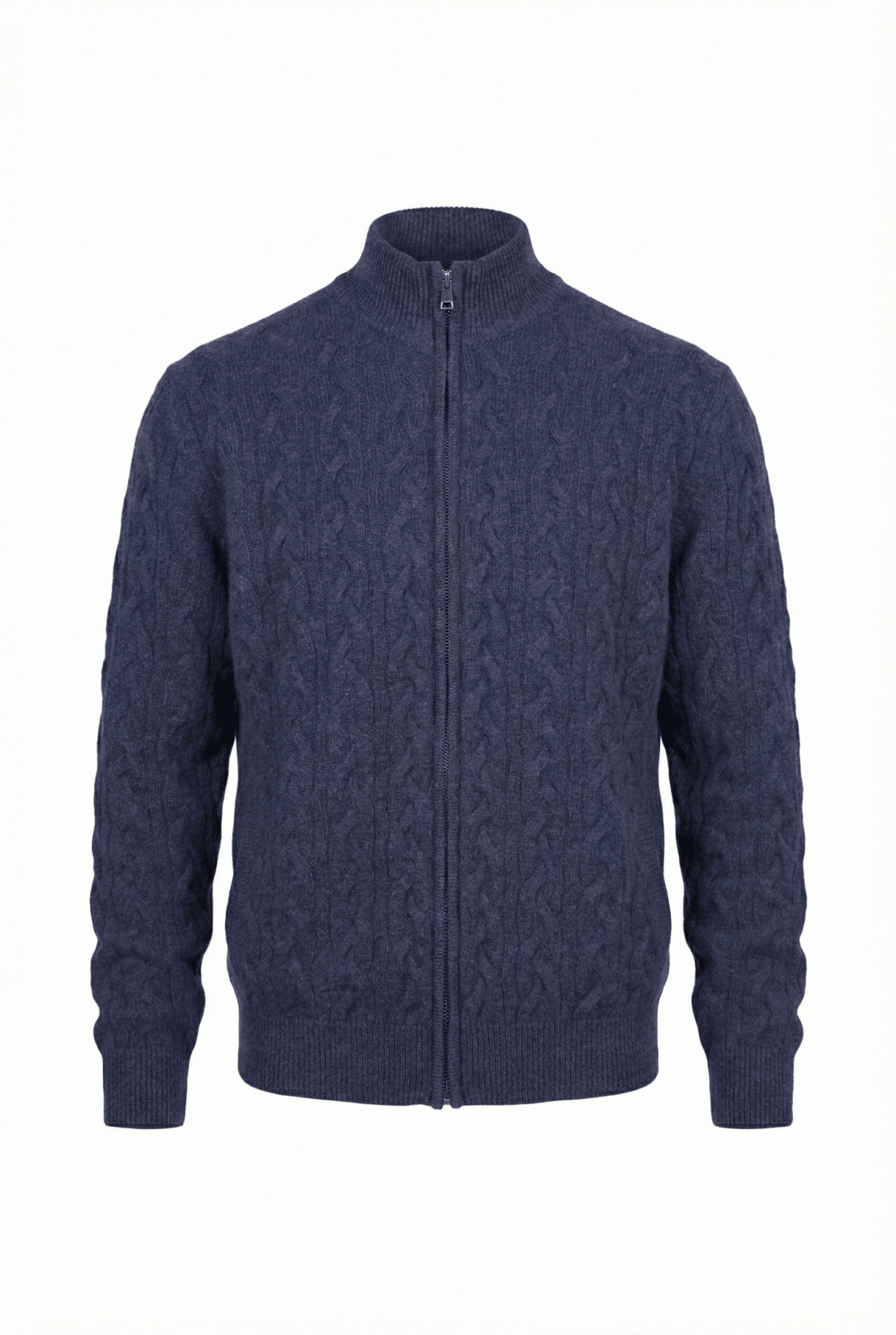 Cashmere Double - Zip Cardigan - Blue Sky Cashmere