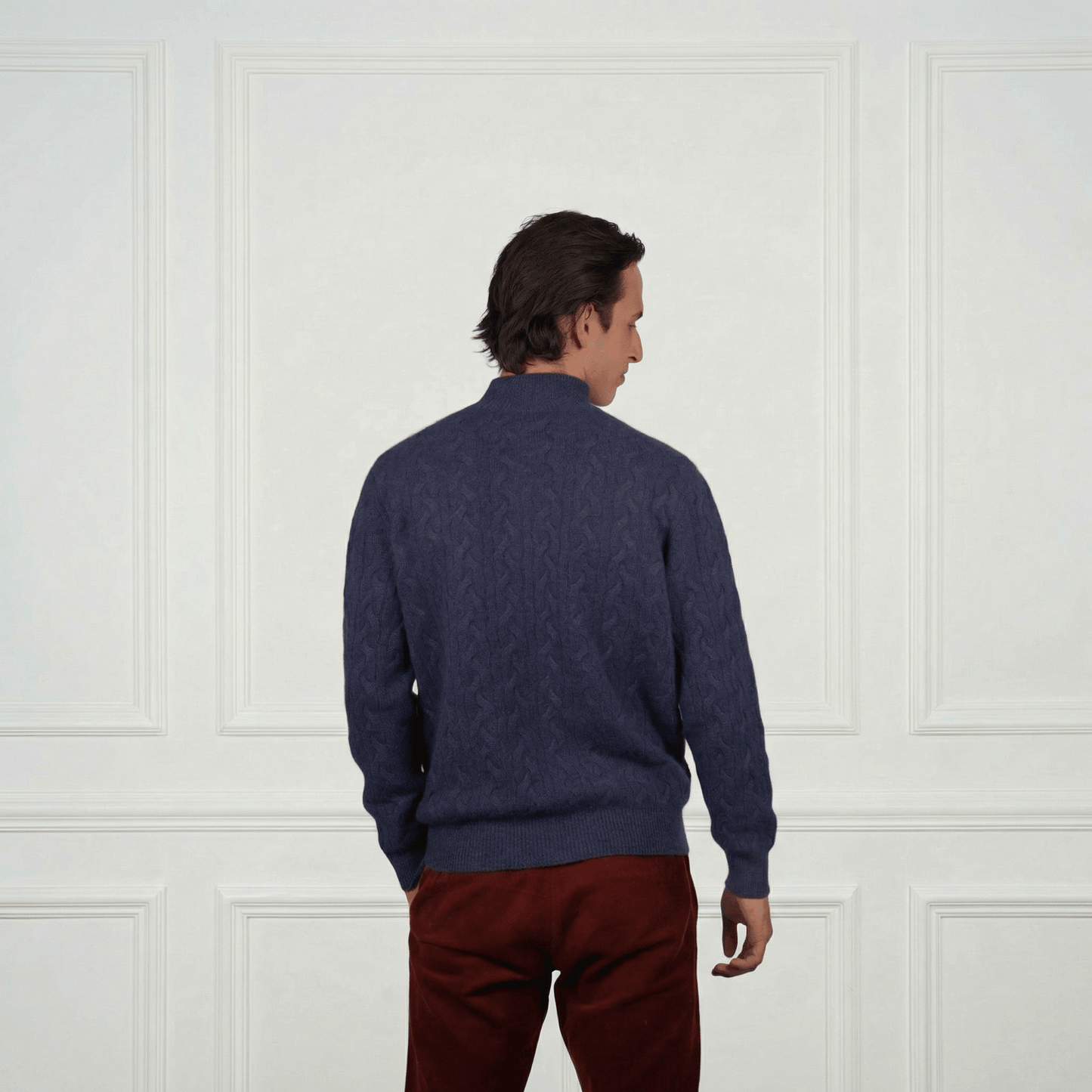 Cashmere Double - Zip Cardigan - Blue Sky Cashmere