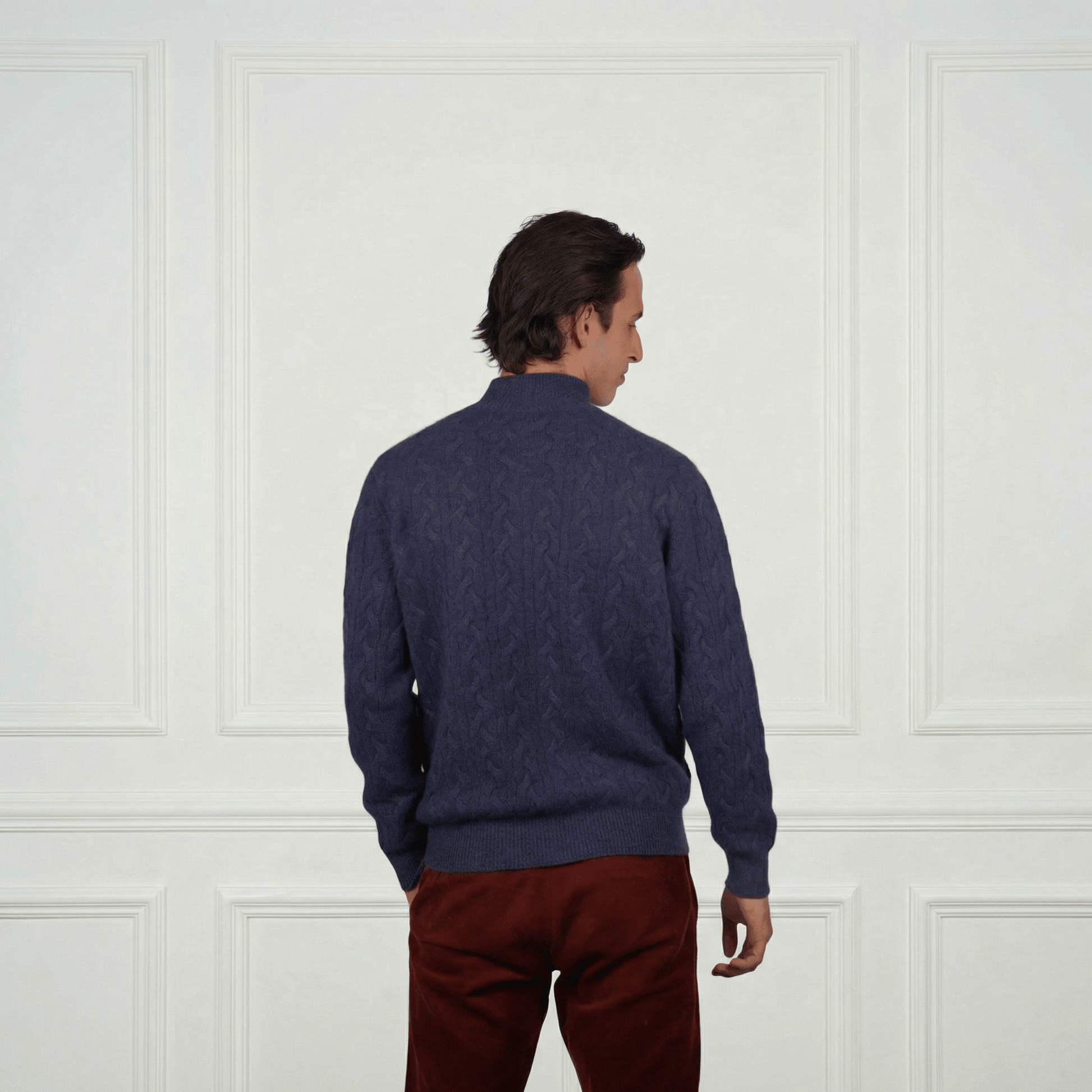 Cashmere Double - Zip Cardigan - Blue Sky Cashmere