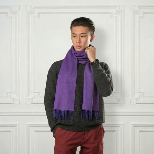 Cashmere Fringed Scarf - Blue Sky Cashmere