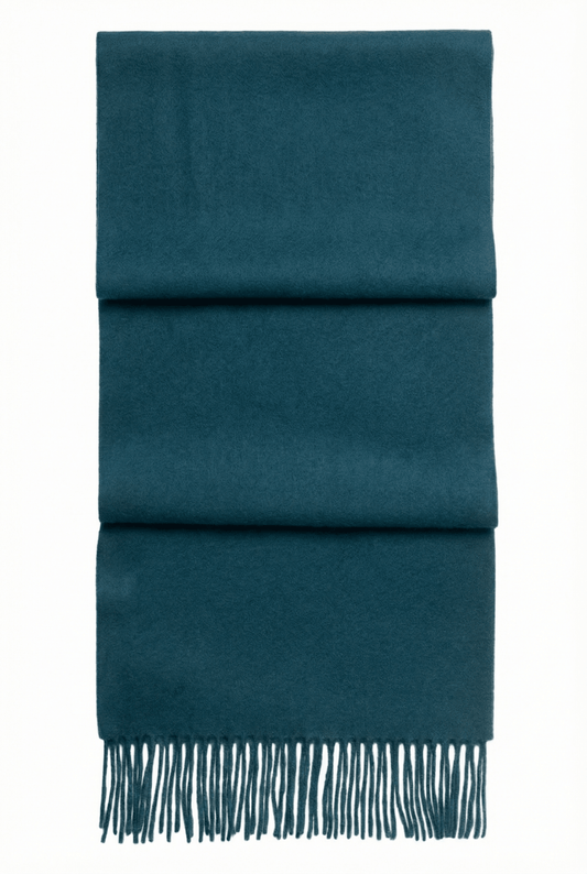 Cashmere Fringed Scarf - Blue Sky Cashmere