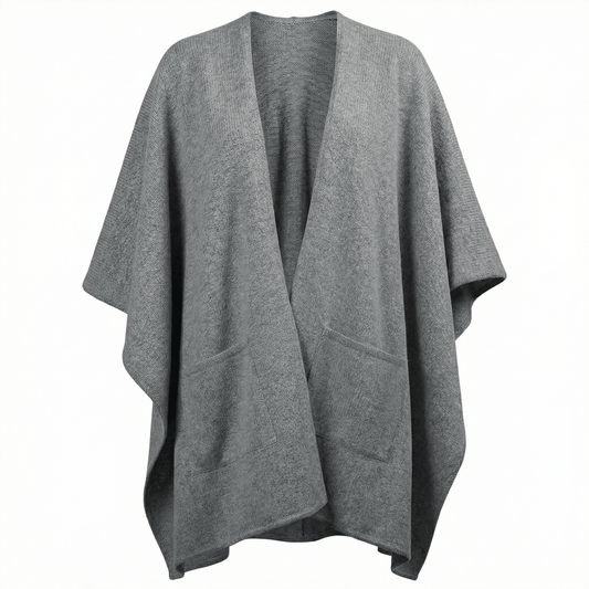 Cashmere Poncho - Blue Sky Cashmere