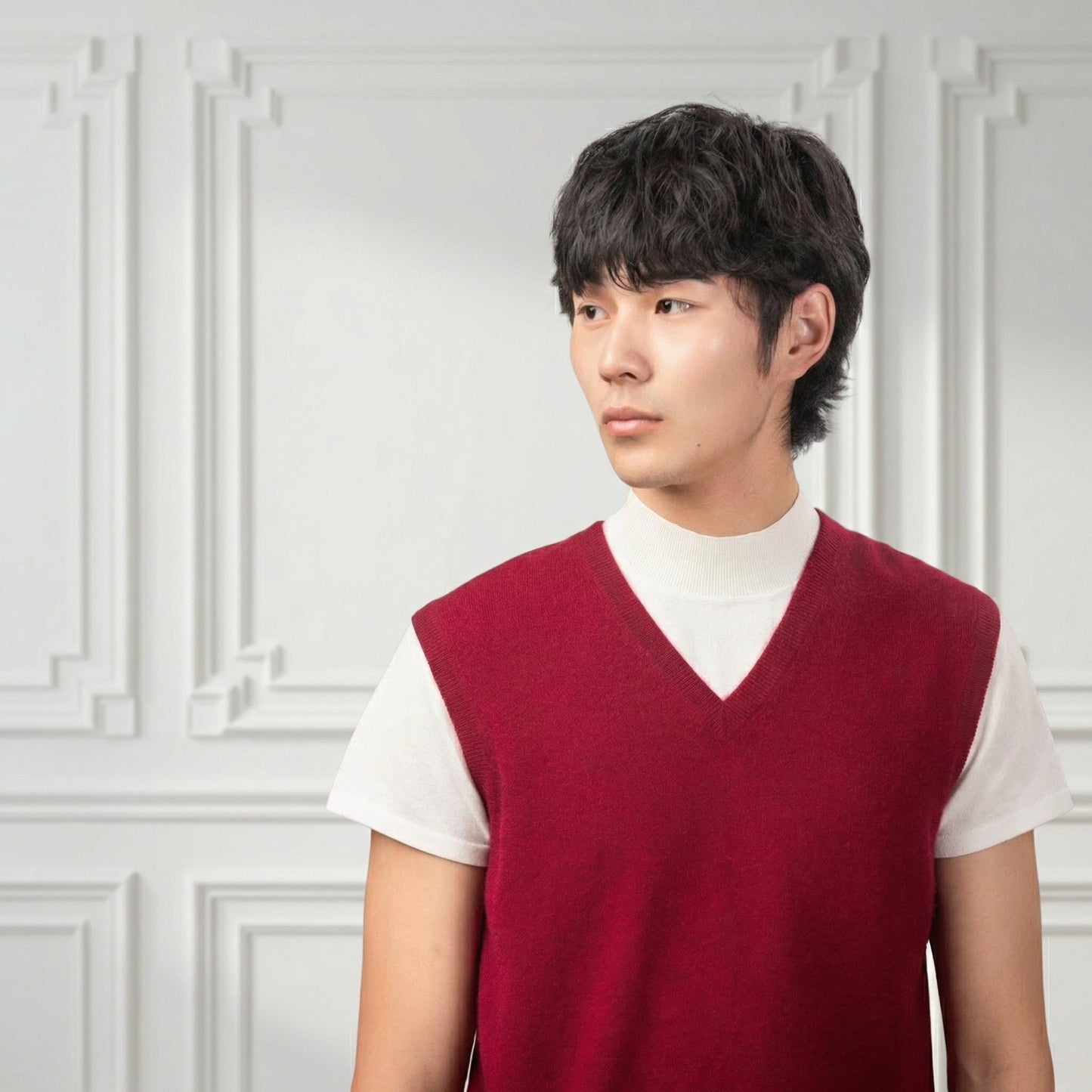 Classic V Neck Cashmere Vest - Blue Sky Cashmere