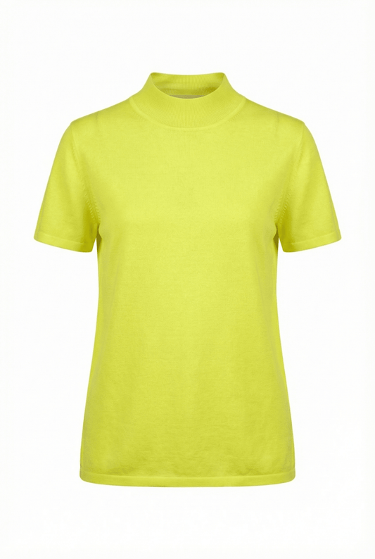 Diana Mock Neck Silk&Cashmere T-Shirt - Blue Sky Cashmere