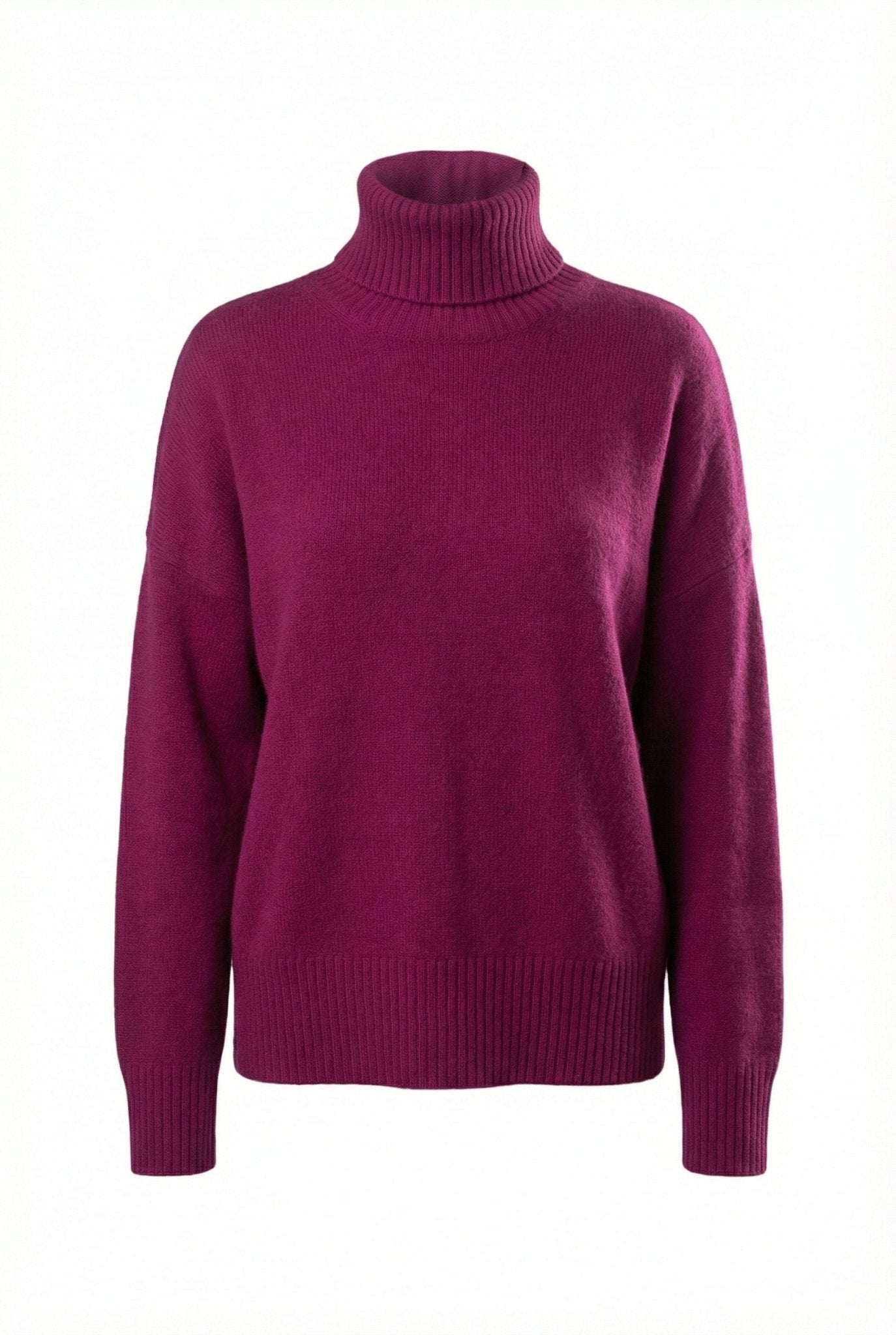 Diana Ribbed Cashmere Mock Turtleneck - Blue Sky Cashmere